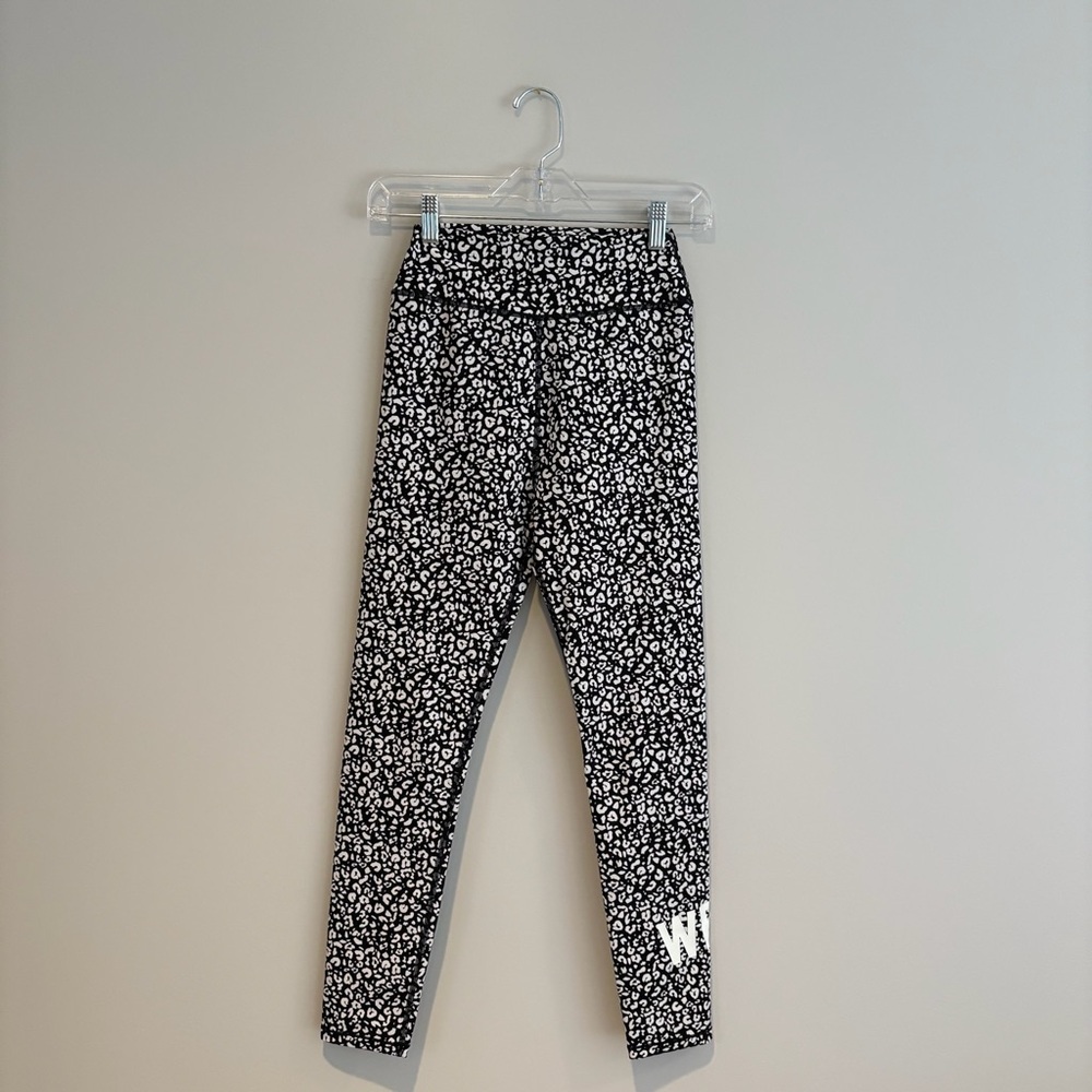 White Fox Boutique Active Black and White Animal Print Logo Leggings